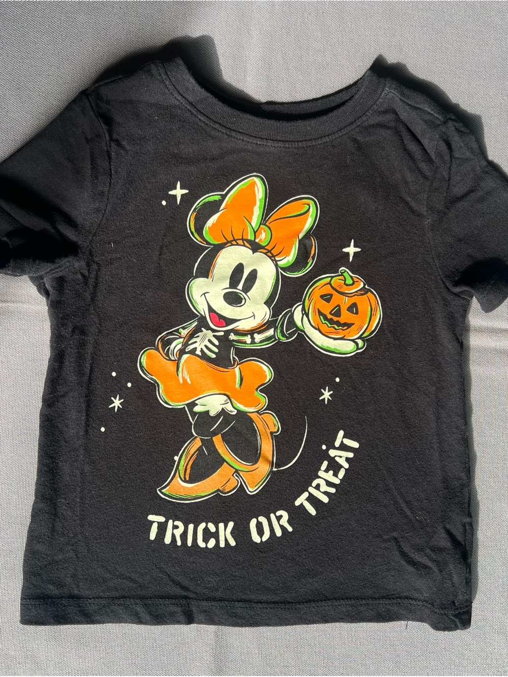 Disney Minnie Mouse Black Halloween Graphic Tee for Kids